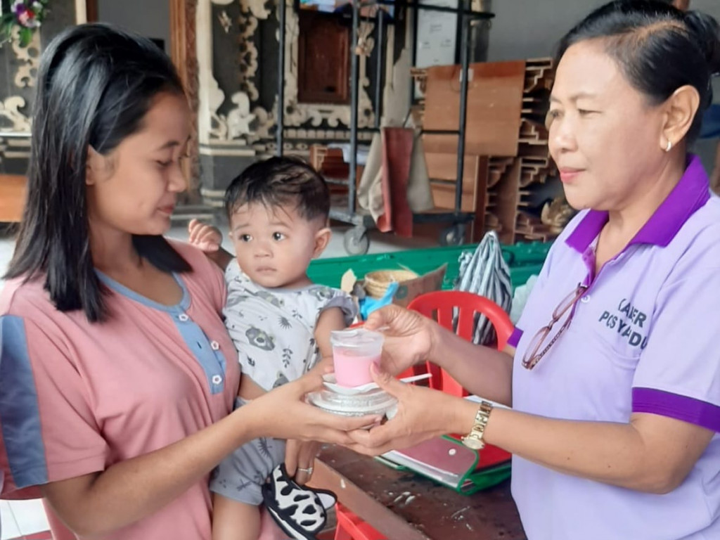 Giat Rutin Posyandu Balita Bulan Juli di Banjar Taman Tirta, Desa Dalung